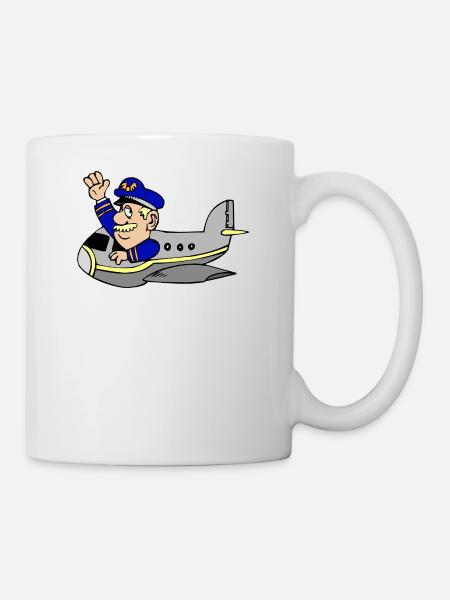 avion vol d'avion montrent ba air Heissluftballon - Mug blanc - blanc