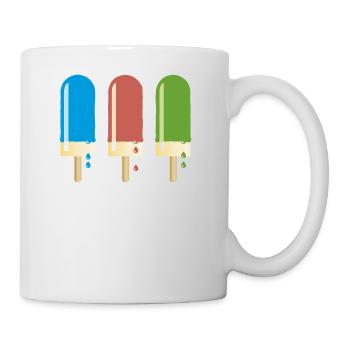 Eis am Stiel leckere Eiscreme Sommerhitze Milcheis - Tasse - Weiß - Rechts
