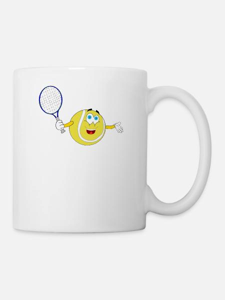Raquette de tennis terrain de sport de balle joueur à jouer au squash - Mug blanc - blanc