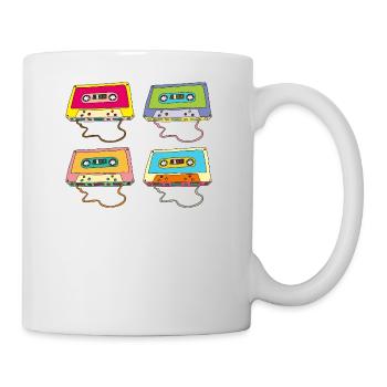 Music Cassette Compact Cassette Magnetic Tape Retro - Mug - white - Right