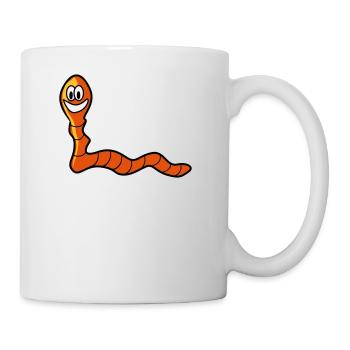 Regenwurm Wurm - Tasse - Weiß - Rechts