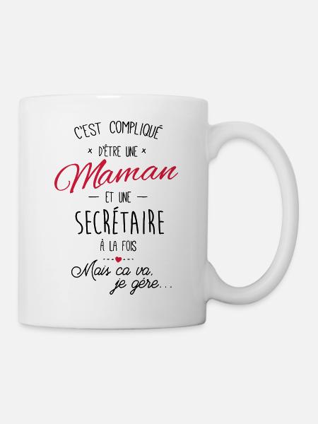 maman et Secrétaire - Mug blanc - blanc