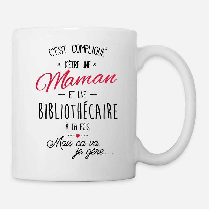 maman et Bibliothécaire - Mug blanc - blanc