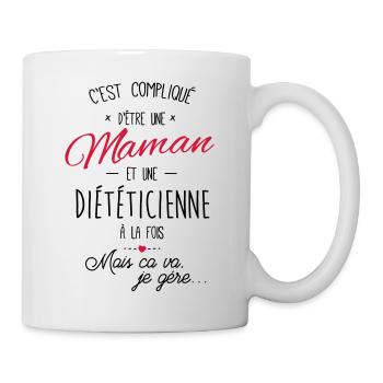 maman et Diététicienne - Mug blanc - blanc - Droite