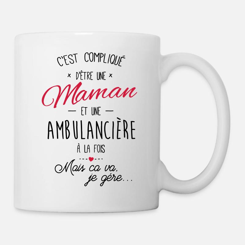 maman et ambulancière - Mug blanc - blanc