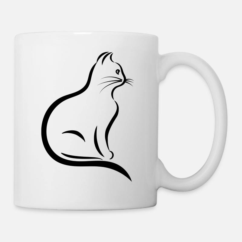 Black Cat - Tasse - Weiß