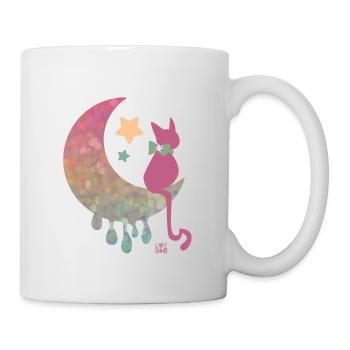 magische Katze - Tasse - Weiß - Rechts