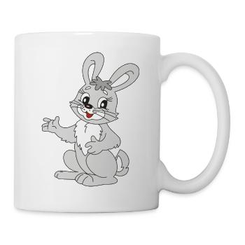 Mina, die Kaninchen - Tasse - Weiß - Rechts