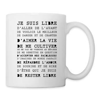 Je suis libre - Mug blanc - blanc - Droite
