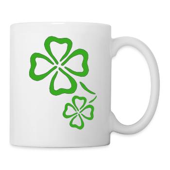 kleeblatt glueck shamrock luck four leaf clover23 - Tasse - Weiß - Rechts
