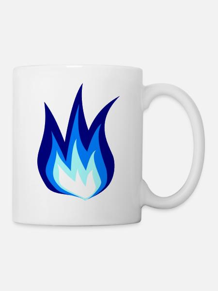 Blue Fire Flames - Mug - white