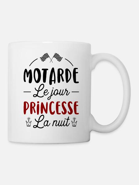 Motarde princesse t-shirt cadeau - Mug blanc - blanc