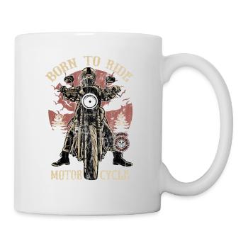 BORN TO RIDE - Chopper Moto Racer Café cadeau - Mug blanc - blanc - Droite