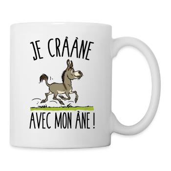 Je crâne avec mon âne (âne gris) - Mug blanc - blanc - Droite