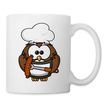 Grillmeister Eule / Papa Eule - Tasse - Weiß - Rechts