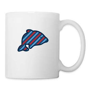 bunter Fisch Regenbogen Wasser Delphin Hai Wal - Tasse - Weiß - Rechts