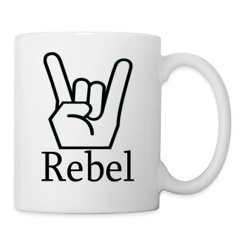 REBEL / Handzeichen - Tasse - Weiß - Rechts