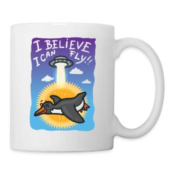 I believe I can fly.Penguin is flying. - Mug - white - Right