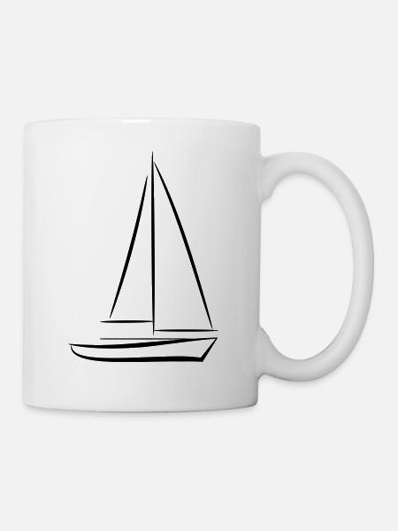 Sailboat Ship Sport Boat Sailing Sailing Boat - Mug - white