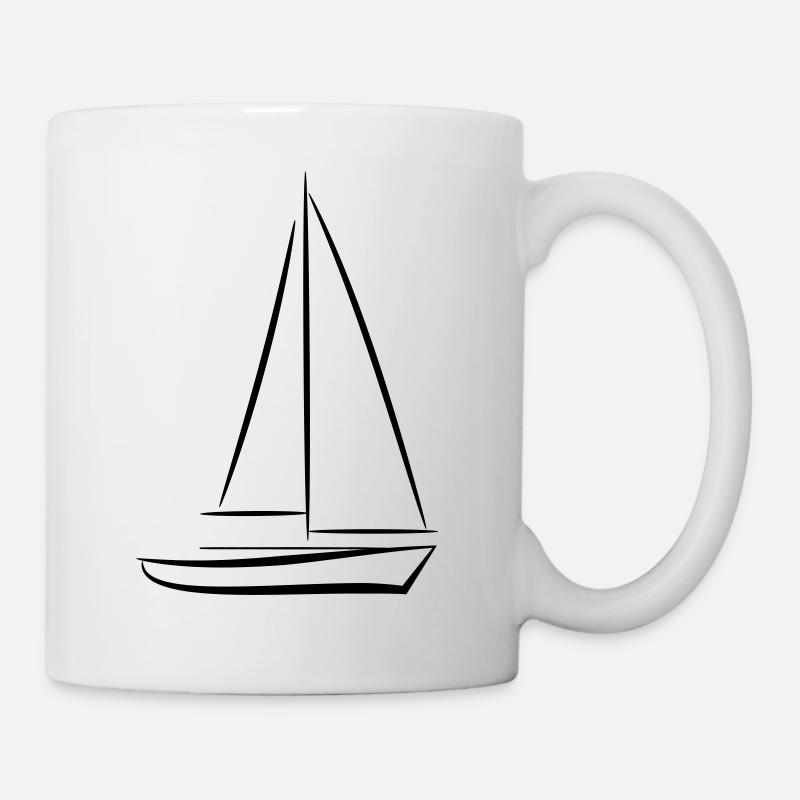 Sailboat Ship Sport Boat Sailing Sailing Boat - Mug - white
