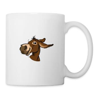 Ane, j'ai la banane (brun-texte blanc) - Mug blanc - blanc - Droite