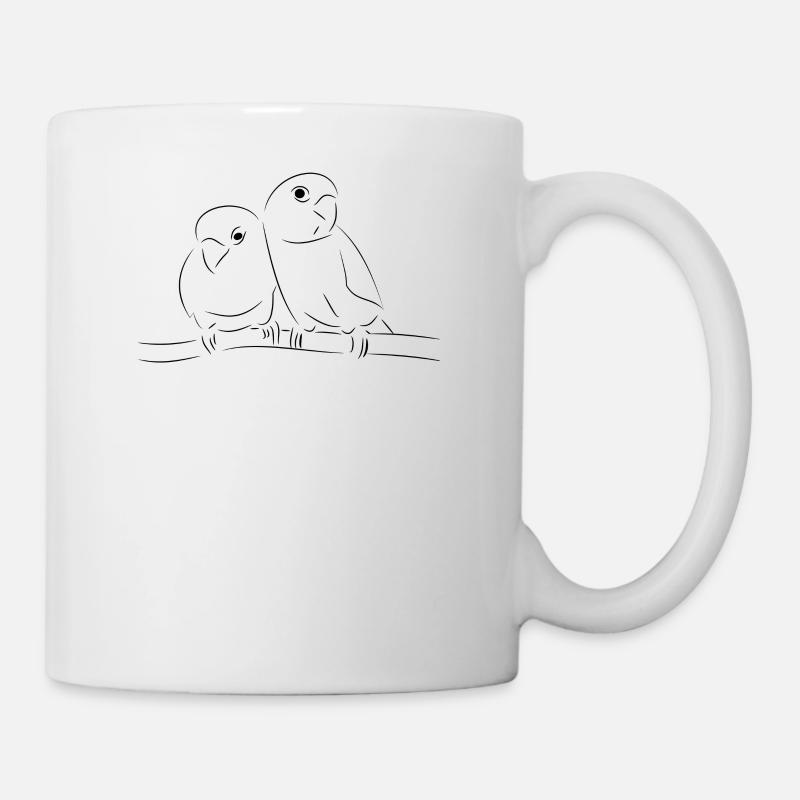 Voegel Unzertrennliche - Tasse - Weiß