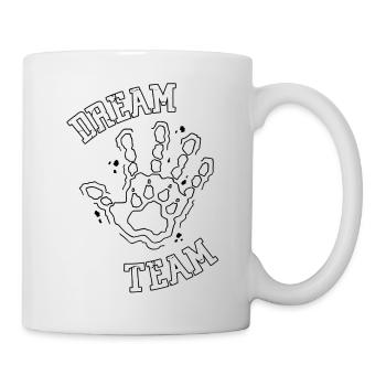 DREAM TEAM chien homme patte main amour cadeau - Mug blanc - blanc - Droite