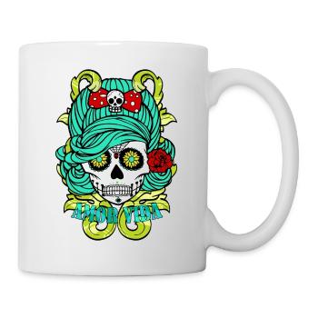 amor vida skull - Mug blanc - blanc - Droite