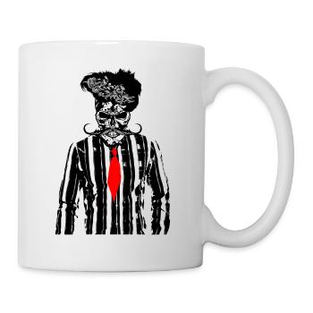 tete de mort hipster chemise cravate moustache cra - Mug blanc - blanc - Droite