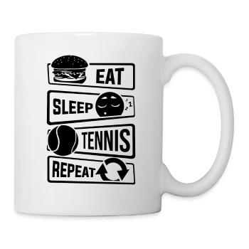 Eat Sleep Tennis Repeat - Racquets Ball Sports - Mug - white - Right