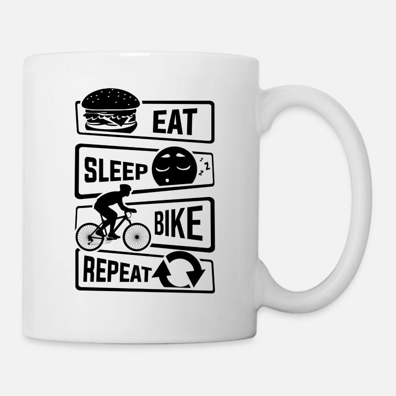 Mangez le sommeil vélo répétition - vélo de course de vélo - Mug blanc - blanc
