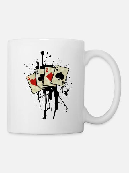 poker cards design Tee shirts manches longues - Mug blanc - blanc