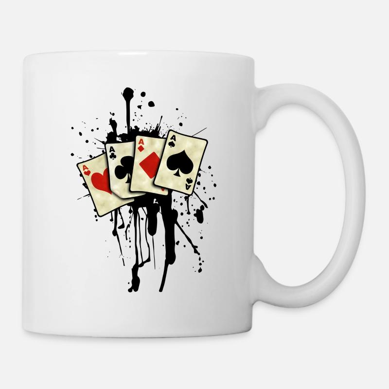 poker cards design - Tasse - Weiß