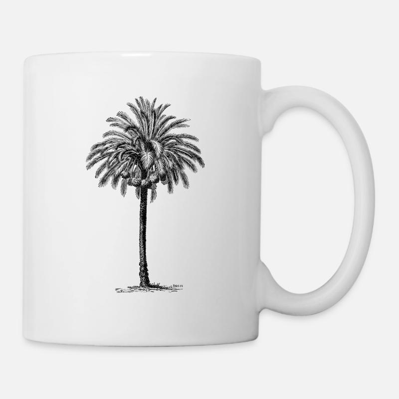 Dattelpalme Palme Illustration - Tasse - Weiß