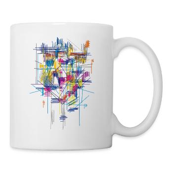 buntes Gerüst - Tasse - Weiß - Rechts