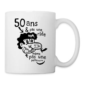 50 years not a wrinkle character - Mug - white - Right