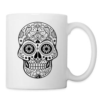 Gothic Ornaments Sugar Skull - black - Tasse - Weiß - Rechts