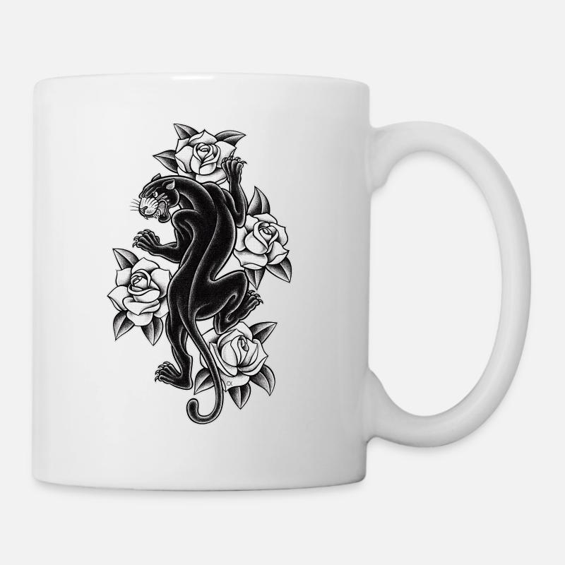 TATOUAGE PANTHÈRE NOIRE - Mug blanc - blanc