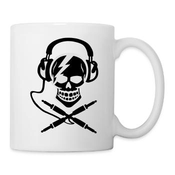 Music Pirate, Musik Pirat Piraterie Headphones - Tasse - Weiß - Rechts