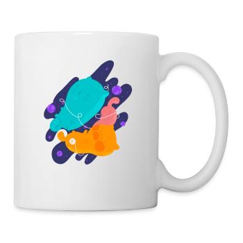 Weltall Kittys - Tasse - Weiß - Rechts