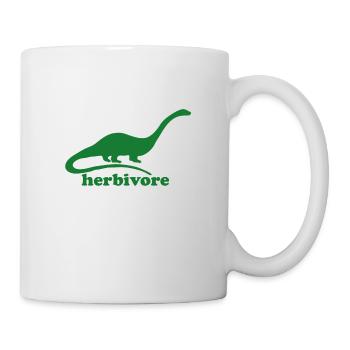 Herbivore dinosaur vegetarian animal large dead - Mug - white - Right