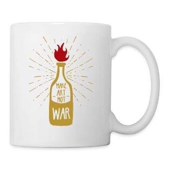 Mach Kunst, nicht Krieg - Tasse - Weiß - Rechts