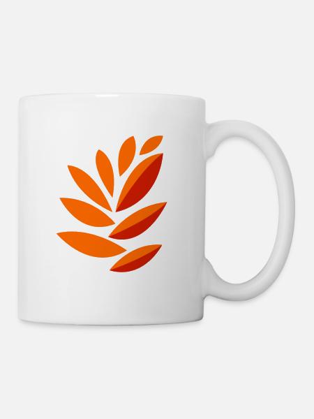 drawing orange leaves - Mug - white