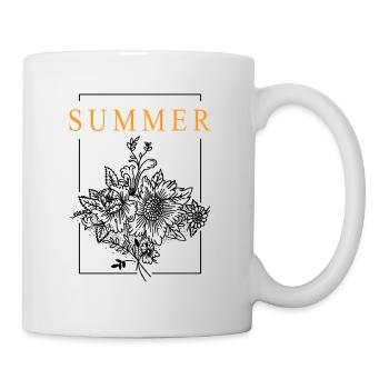 Sommer Blumenstrauß - Tasse - Weiß - Rechts