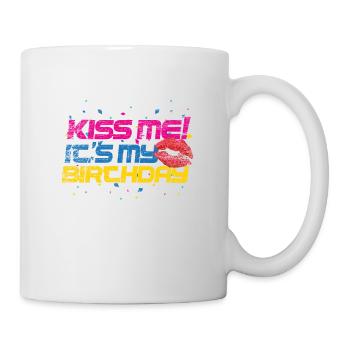 Anniversaire anniversaire vintage cadeau embrasse moi - Mug blanc - blanc - Droite