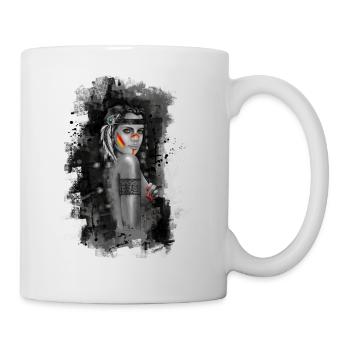 indienne plume - Mug blanc - blanc - Droite