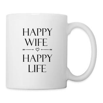 Femme heureuse, vie heureuse - Mug blanc - blanc - Droite