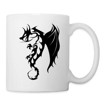 dragon tribal tattoo shape 20047 x - Mug - white - Right