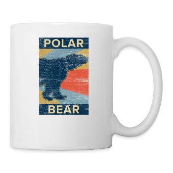 Polar bear bears polar bear gift vintage animal - Mug - white - Right