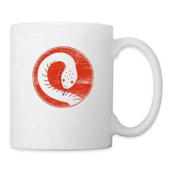 Snake animal skin leather gift vintage red - Mug - white - Right